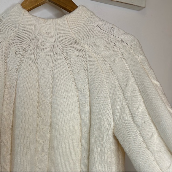 Soft Surroundings Winter Ivory Cable Knit Mock Neck Sweater - Picture 8 of 11